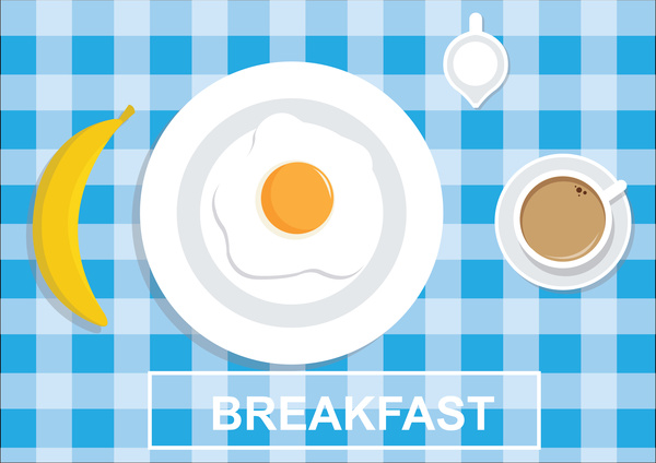 계란 바나나 커피와 함께 건강한 아침 식사