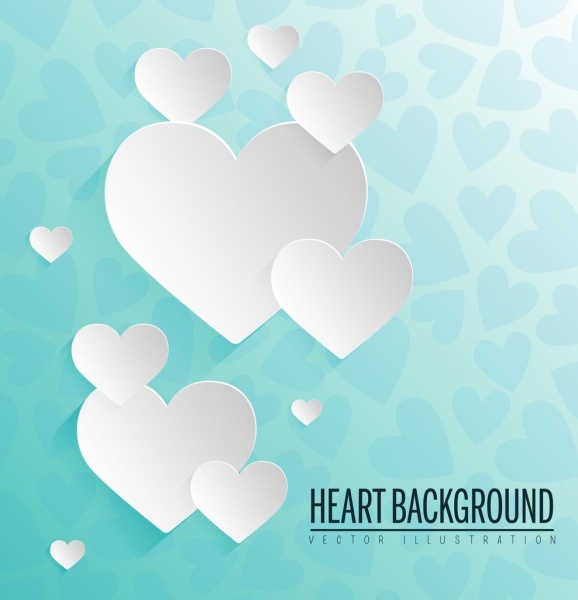 Heart background paper cut decoracion estilo