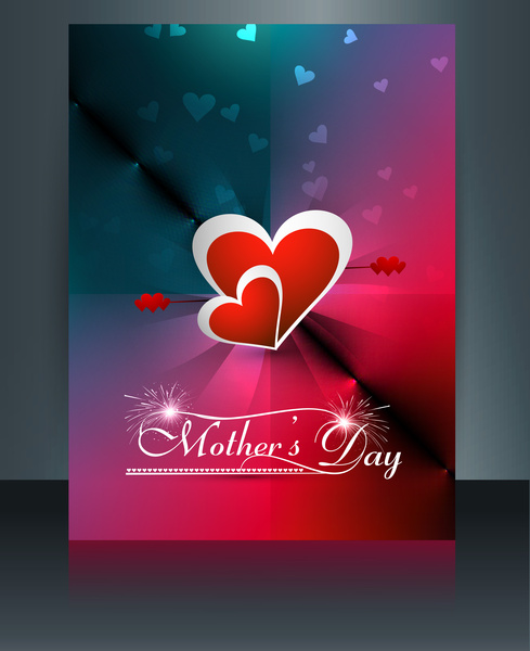 coração conceito mães dia reflexão texto cartão folheto colorido ilustração vetorial