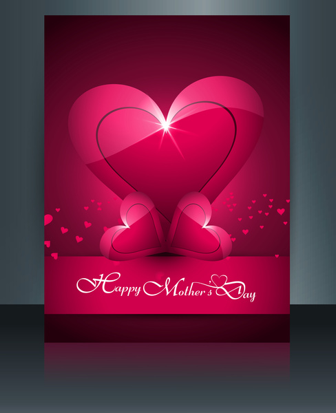 corazón concepto madres día reflexión texto tarjeta folleto colorido vector ilustración