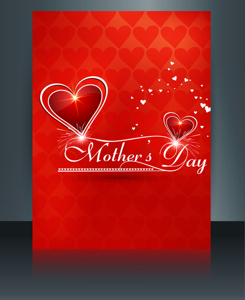jantung konsep ibu hari refleksi teks kartu brosur Floral vector ilustrasi