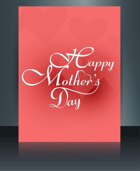 jantung konsep ibu hari refleksi teks kartu brosur Floral vector ilustrasi