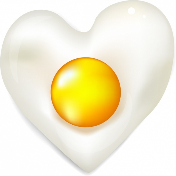 coração de ovo frito
