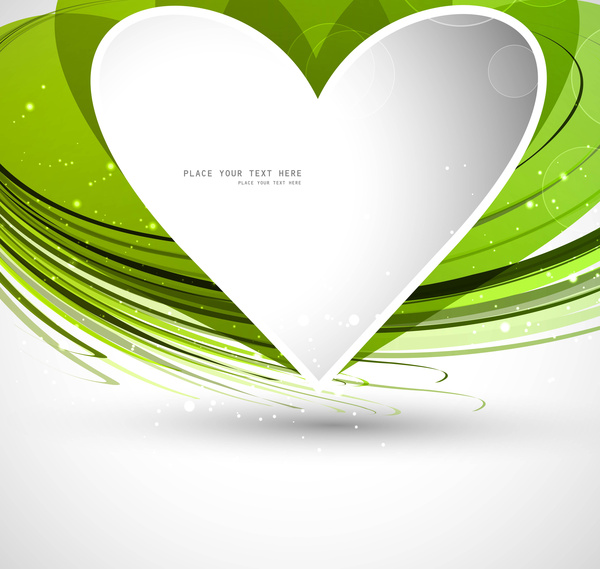 심장 녹색 다채로운 모양 발렌타인 하루 벡터