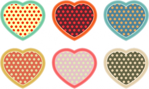 Heart Polka Dot Retro Color