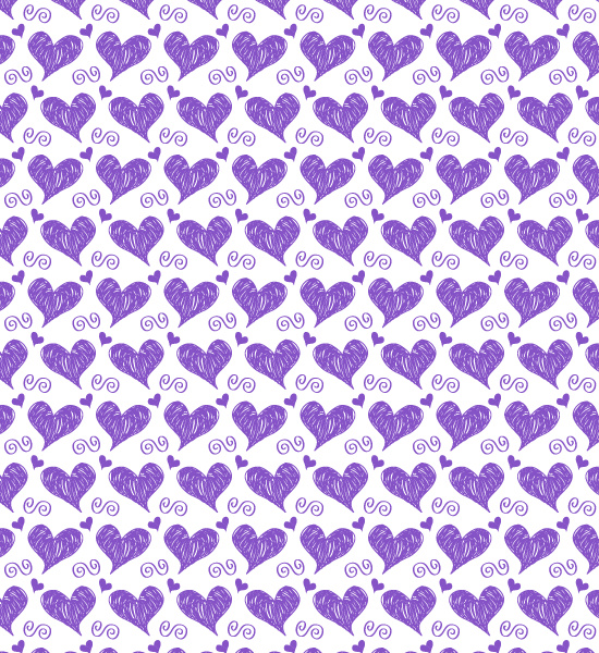 Heart Sketched Seamless Vector Patterns