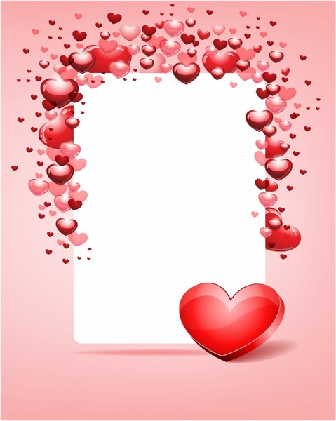 jantung dengan hari valentine kartu bingkai