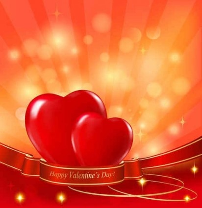 Herz mit roten Band Hintergrund Vektor