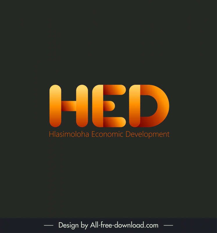 logotipo de hed design de textos escuros planos modernos