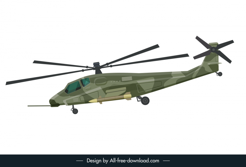 Helikopter Army Icon Flaches modernes Design