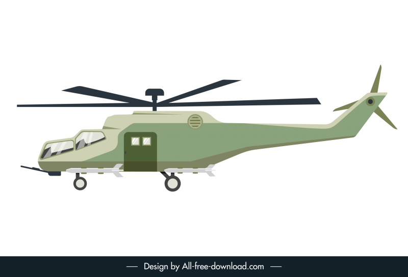 helicóptero ejército icono diseño moderno boceto de forma plana