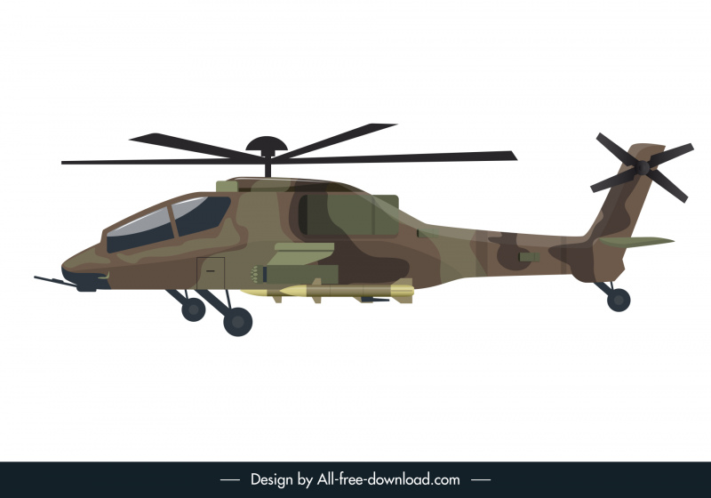 вертолет армейская икона современного плоского дизайна