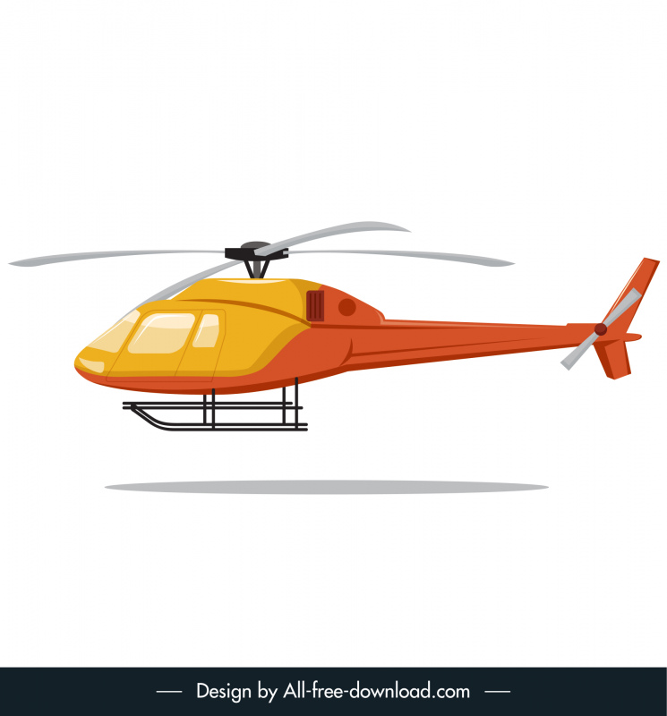 Helicopter Icon Flat Sketch Diseño moderno