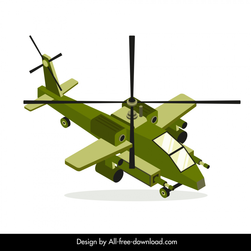 ícone do modelo do helicóptero moderno 3d esboço