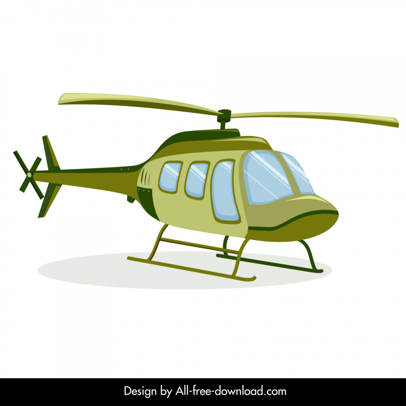 Helikopter-Schild-Symbol Moderner grüner Umriss