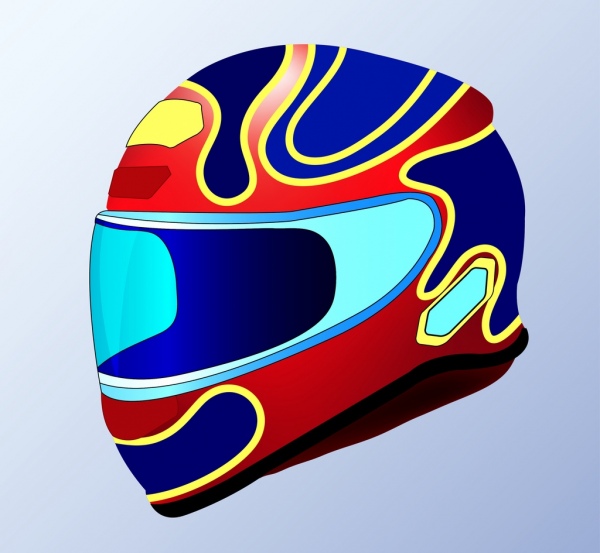 helm ikon desain 3d warna-warni dekorasi