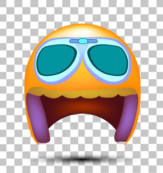 capacete ícone multicoloridas engraçado design 3d