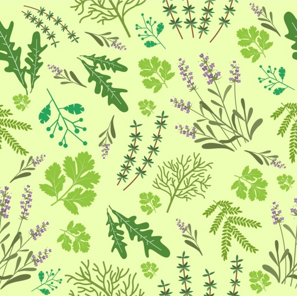 Травяные фон листья цветы украшения повторяющиеся дизайн