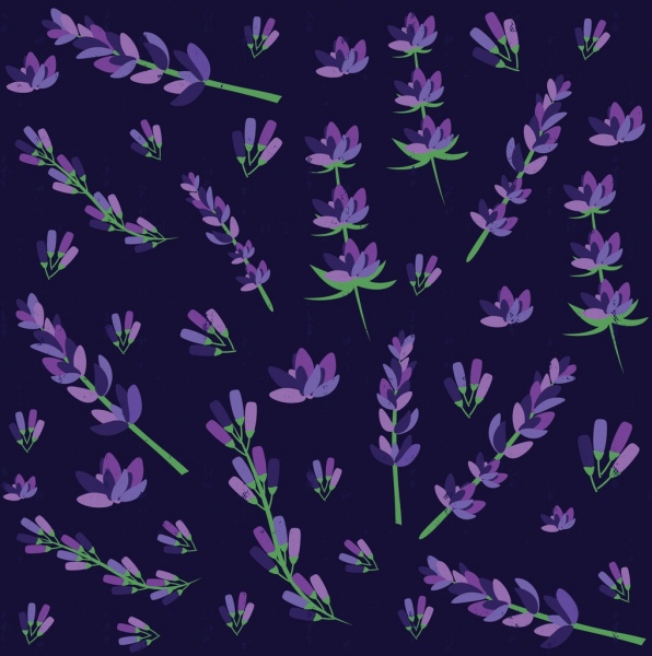 Kräuter Hintergrund violett Lavendel Symbole wiederholen design