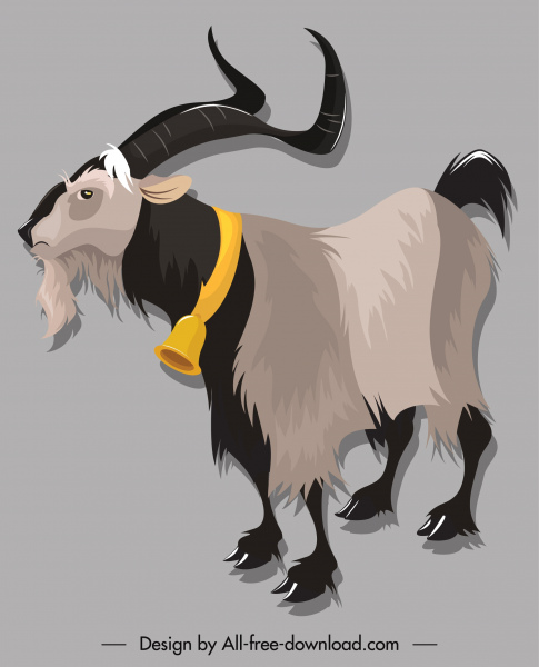croquis de dessin animé d'icône d'antilope herviborous