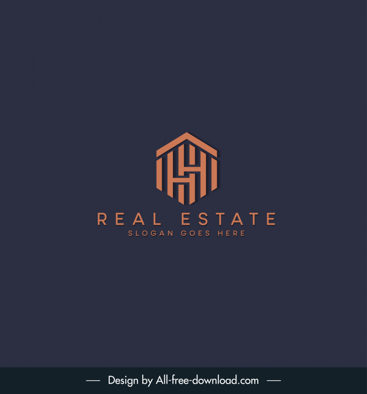 HH et le logo de la maison pour l’immobilier moderne élégant plat symétrique design