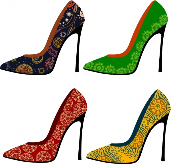 высокой пятки обувь коллекции классические цветочные украшения стиль