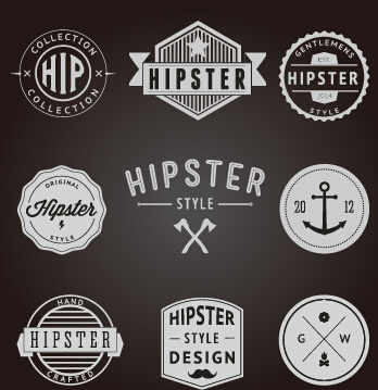 Hipster stylu odznaki i etykiety grafika wektorowa