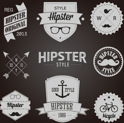 Hipster-Stil-Abzeichen und Etiketten-Vektor-Grafiken
