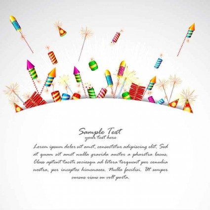 Holiday Colorful Fireworks Vector