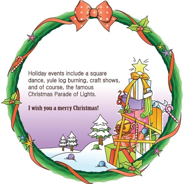 acara liburan mengucapkan Selamat Natal kartu bingkai vektor