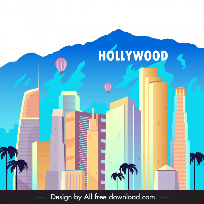 Hollywood Los Angeles Landschaft Kulisse flache Wolkenkratzer Dekor