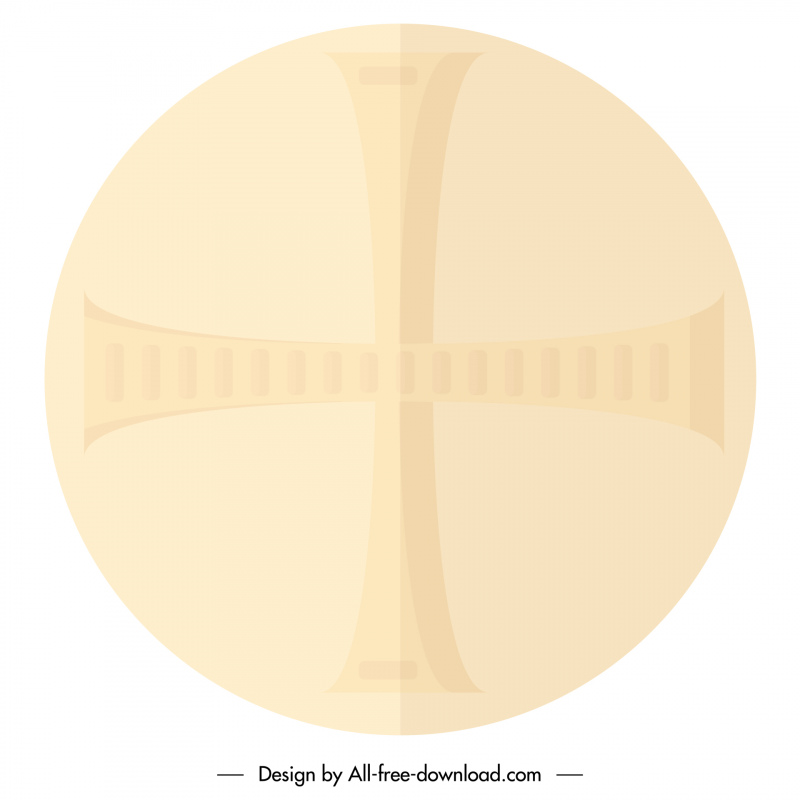 ikon tanda host salib suci bentuk lingkaran simetris datar