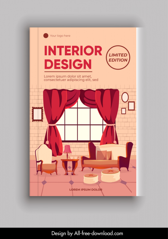 Home Interieur Buchcover Vorlage elegantes klassisches Design