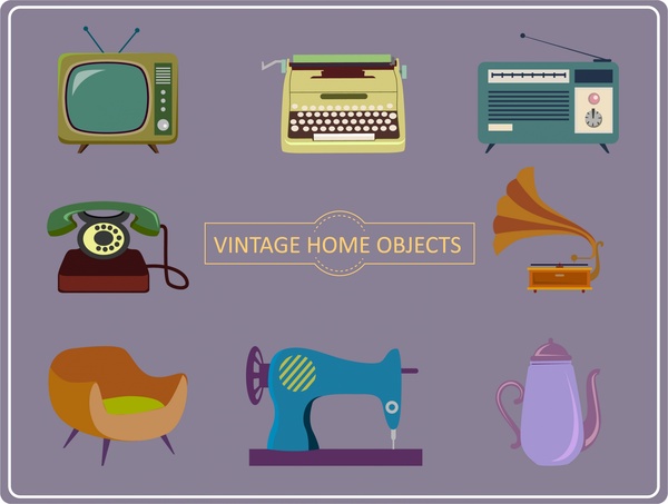 Home Objekte Symbole Abbildung mit Vintage-Stil