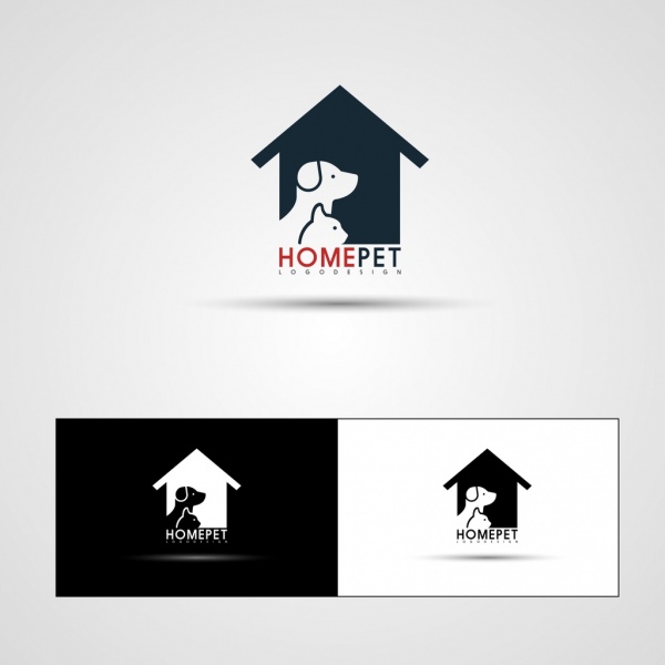 Haus Haustier Logos Hund Katze Symbole Dekoration