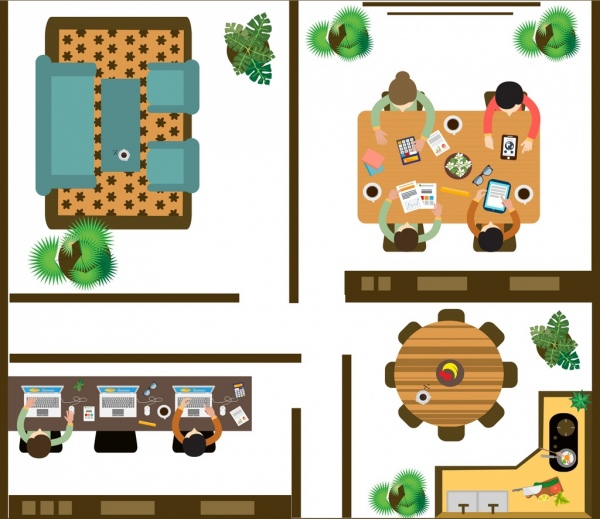 Главная Планировка рабочего места Вид сверху