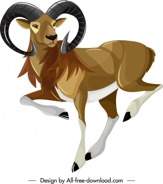cornes d’antilope icône cartoon couleur croquis