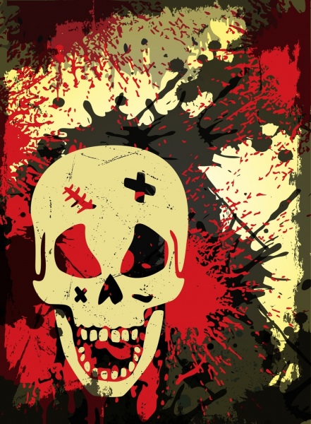 Horror czaszka tło grunge styl dekoracji