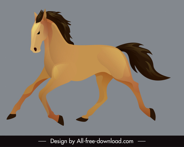 Pferd Symbol dynamisches handgezeichnetes Design