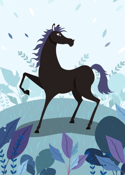 pittura a cavallo classico disegno cartone animato carattere