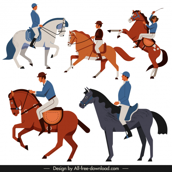 kuda pembalap ikon berwarna desain klasik