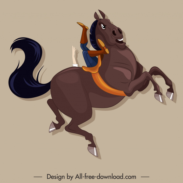 Pferd Leistung Icon dynamisches Design Cartoon Skizze