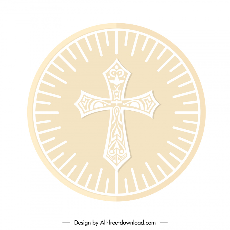 Anfitrión Religión Icono Santa Cruz Rayos Decoración Forma redonda