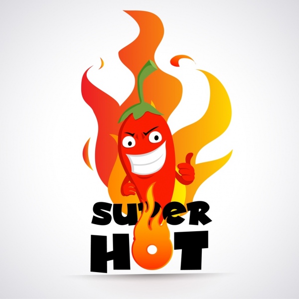 Hot Chili logotipo Stylized icono llama decoracion