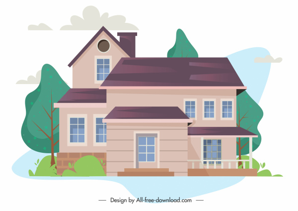 modelo de arquitetura casa elegante decoração esboço exterior