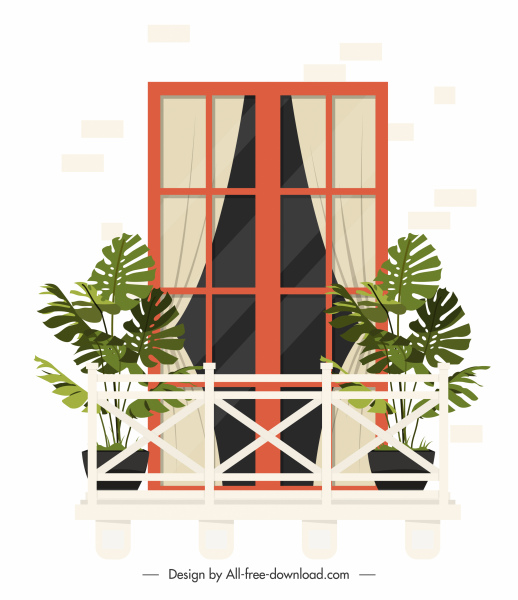 house balcony template flat sketch desain kontemporer