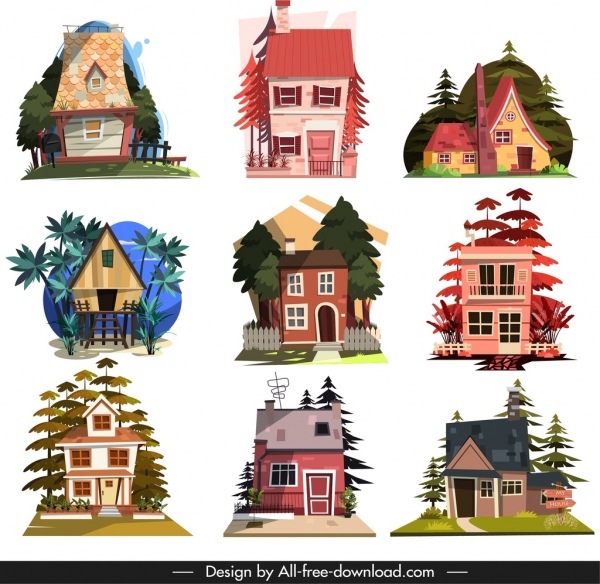 ícones da casa modelos decoração de telhado de azulejo clássico