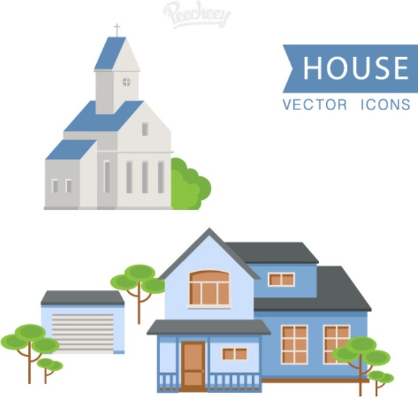 House Set Flat Design House Set Flat Design