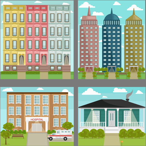 Houses Concept Flat Template Vector