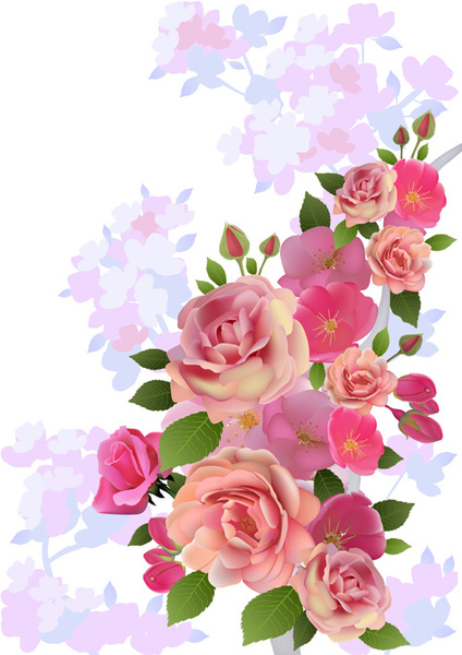아름 다운 꽃 벡터 그래픽의 거 대 한 컬렉션